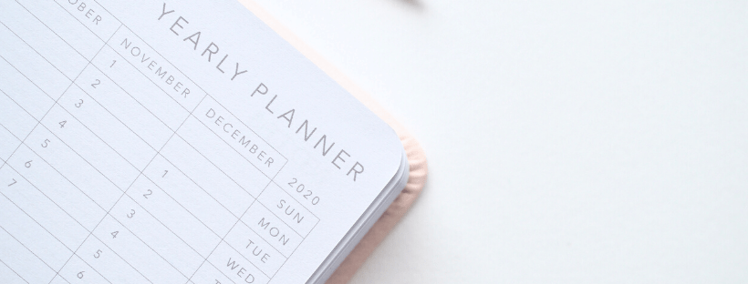 Deadlines Close-up of an yearly planner.