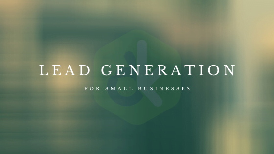 The text "Lead generation for small businesses" written on top of a decorative design.