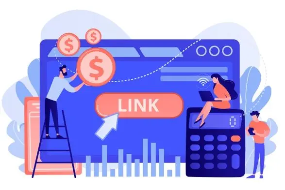 A graphic showing 3 people figuratively building a website. One of them even stands on a stepladder and optimizes the website.